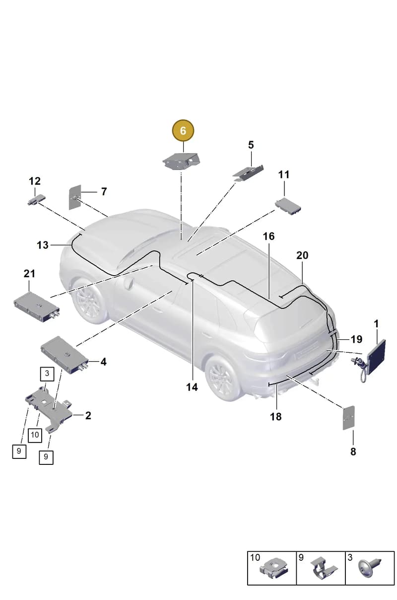 PAC121043 — Porsche Cayenne (2017-2023) diagram p51000001, position 6