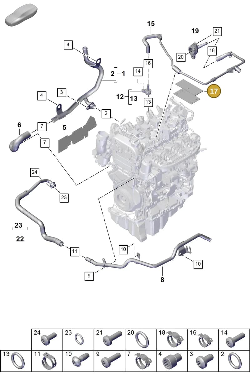 PAC121071A — Porsche Cayenne Coupe (2023-2023) diagram p60105050, position 17