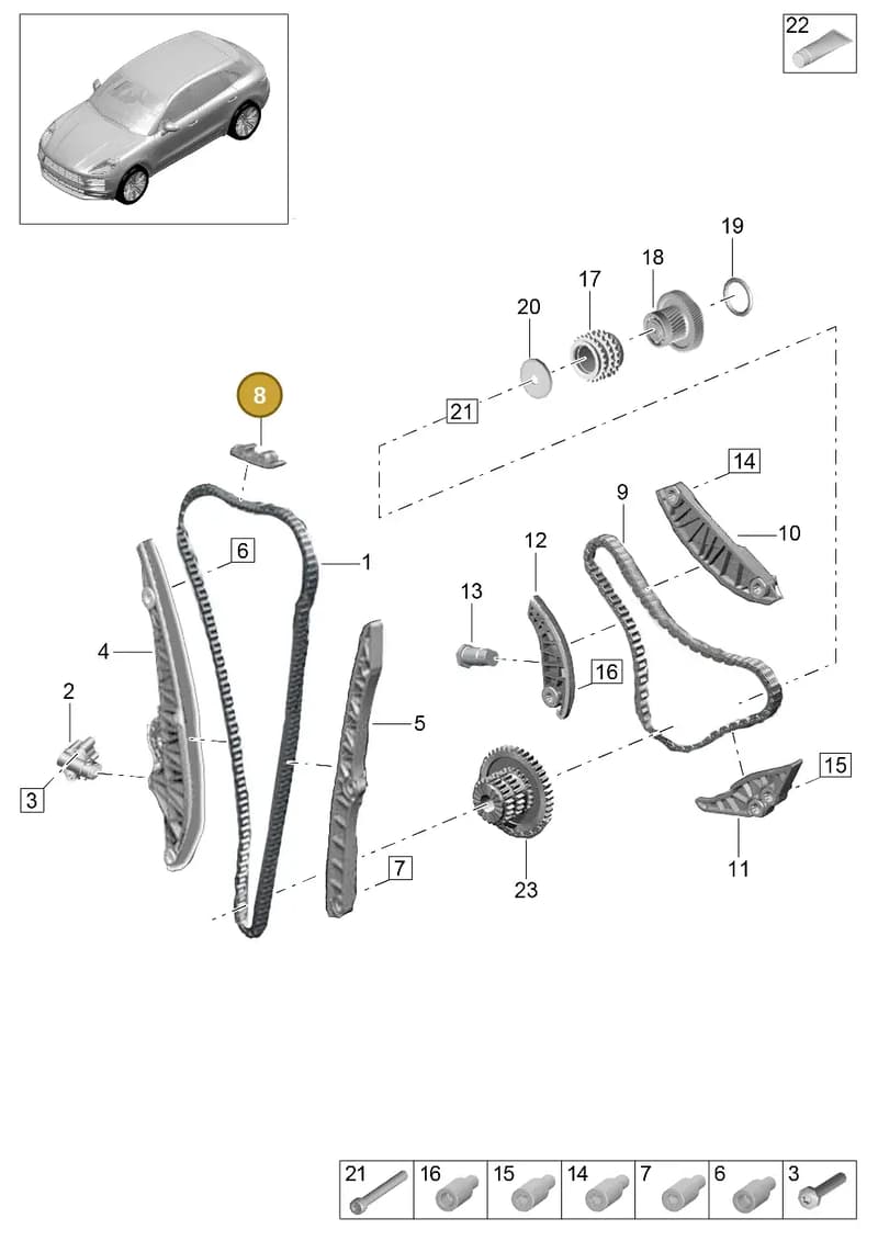 PAC121075A — Porsche Macan (2018-2022) diagram p52000100, position 8
