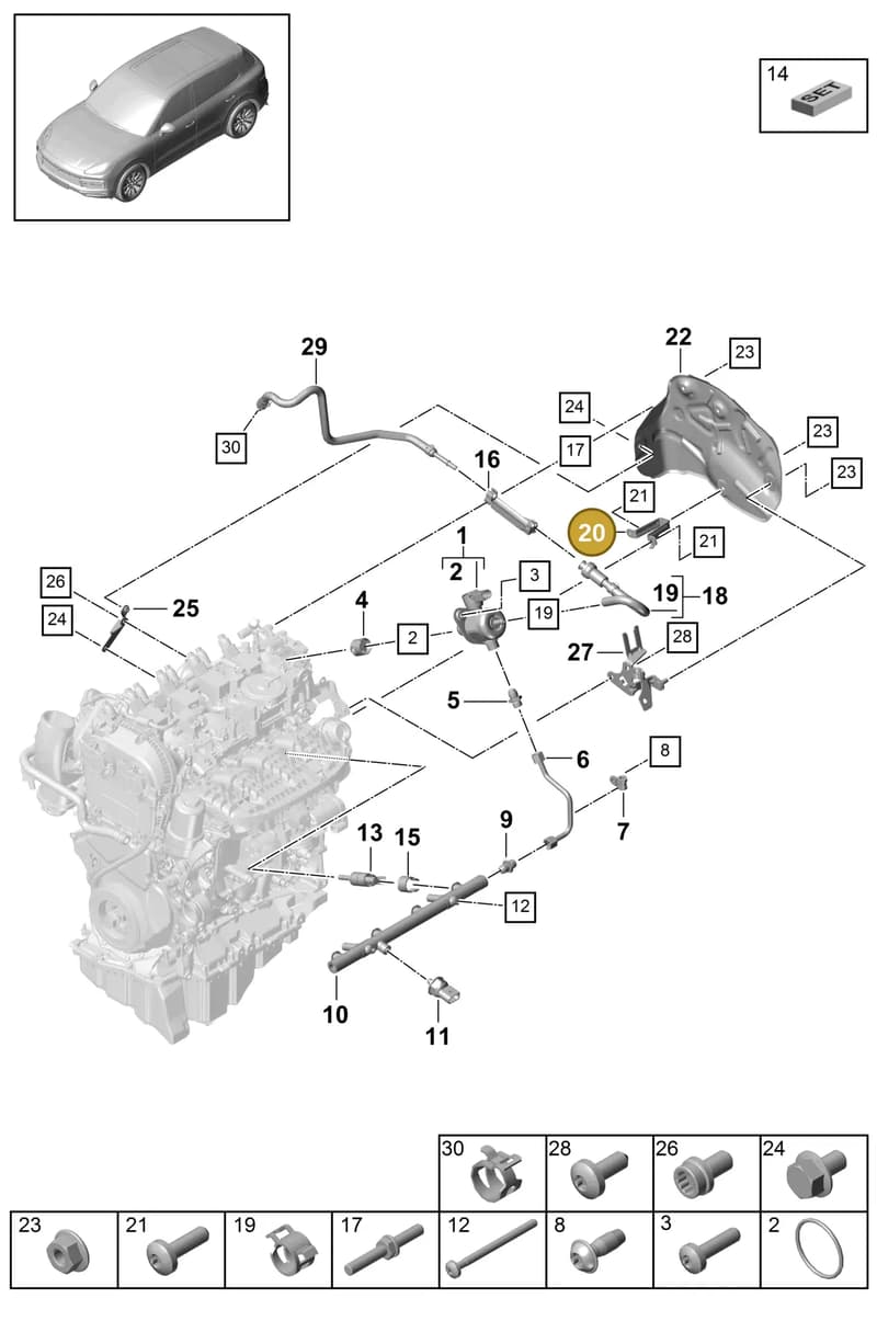 PAC121233 — Porsche Cayenne (2017-2023) diagram p51107010, position 20