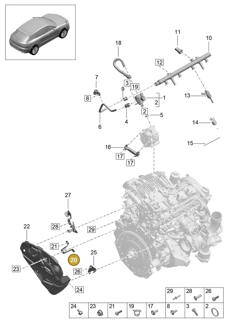 PAC121233 — Porsche Macan (2018-2022) diagram p52000123, position 20