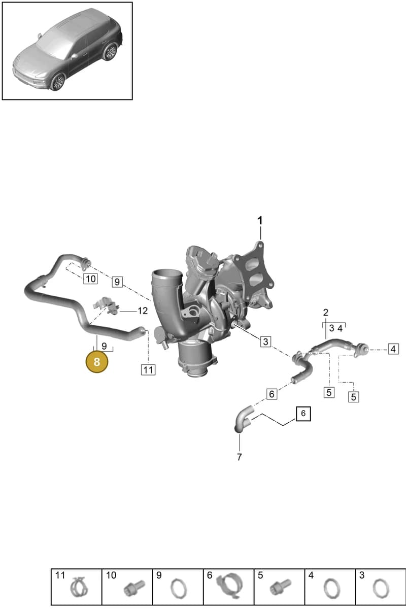 PAC121492 — Porsche Cayenne (2017-2023) diagram p51202050, position 8