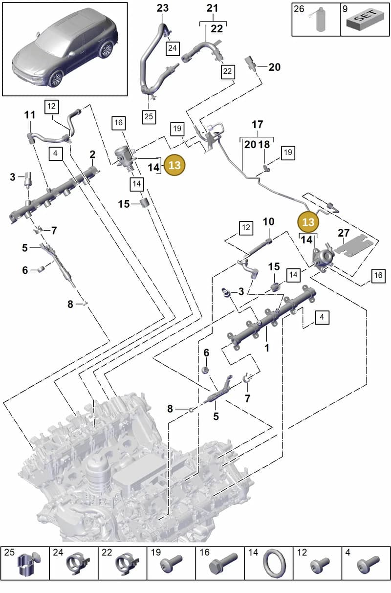 PAC127026A — Porsche Cayenne (2017-2023) diagram p51107000, position 13