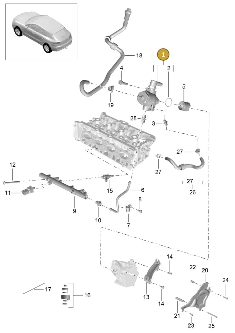PAC127027 — Porsche Macan (2013-2018) diagram p44107050, position 1