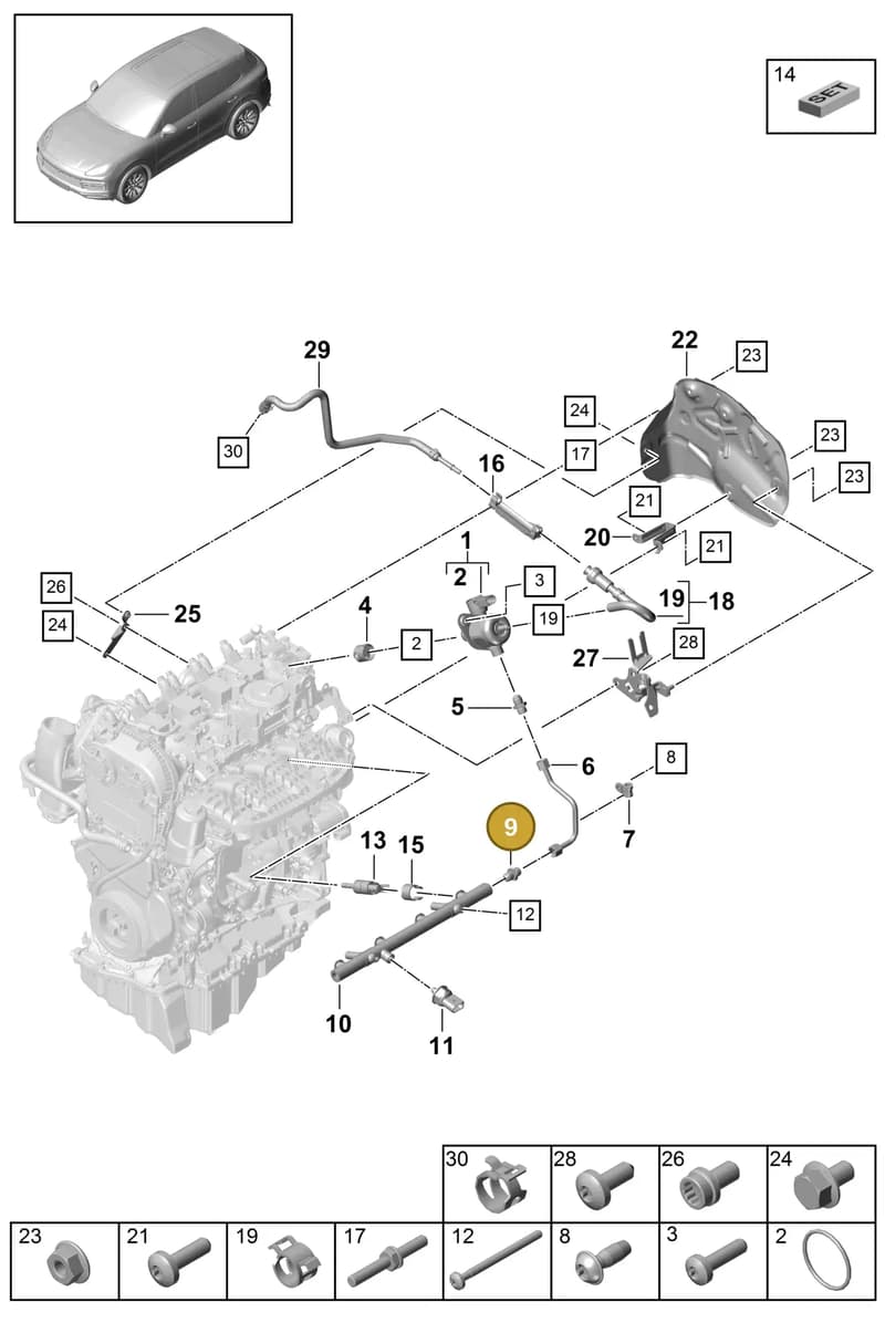PAC127065 — Porsche Cayenne (2017-2023) diagram p51107010, position 9
