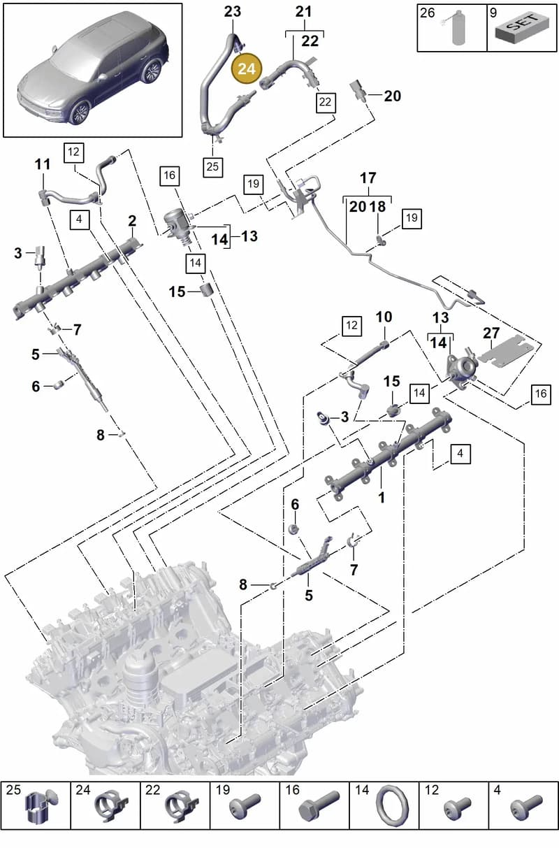 PAC127503 — Porsche Cayenne (2017-2023) diagram p51107000, position 24