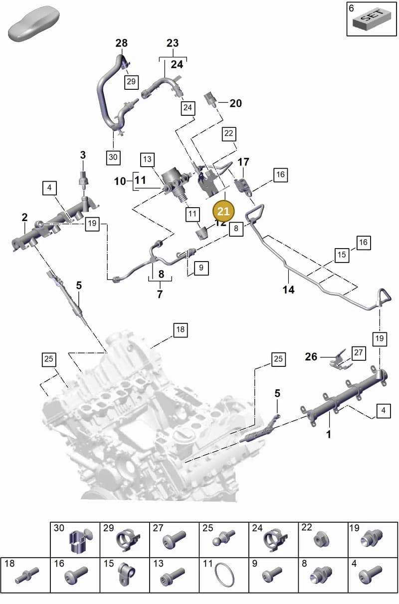 PAC127503 — Porsche Cayenne Coupe (2023-2023) diagram p60107010, position 21