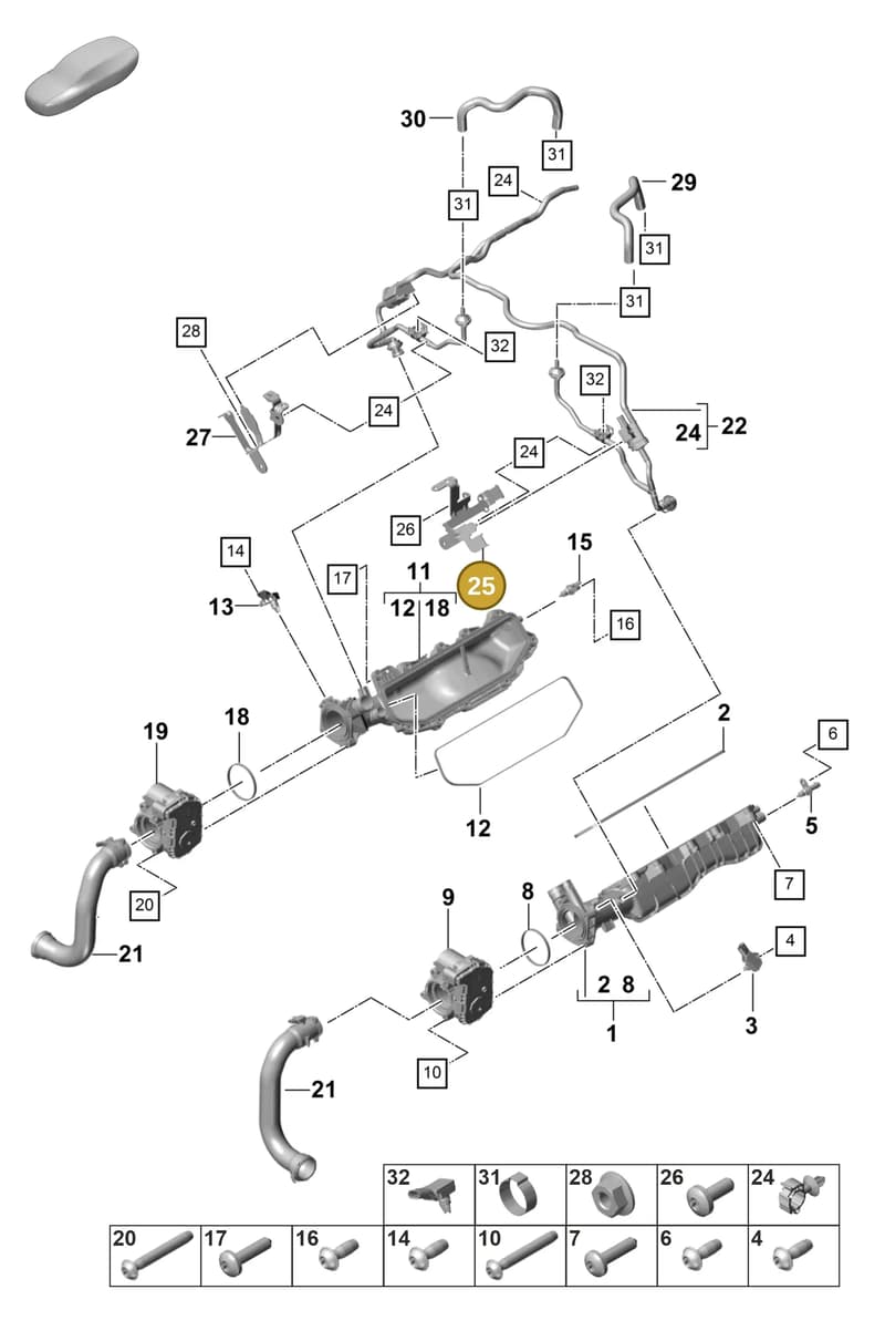 PAC130407A — Porsche Panamera (2020-2023) diagram p58107110, position 25