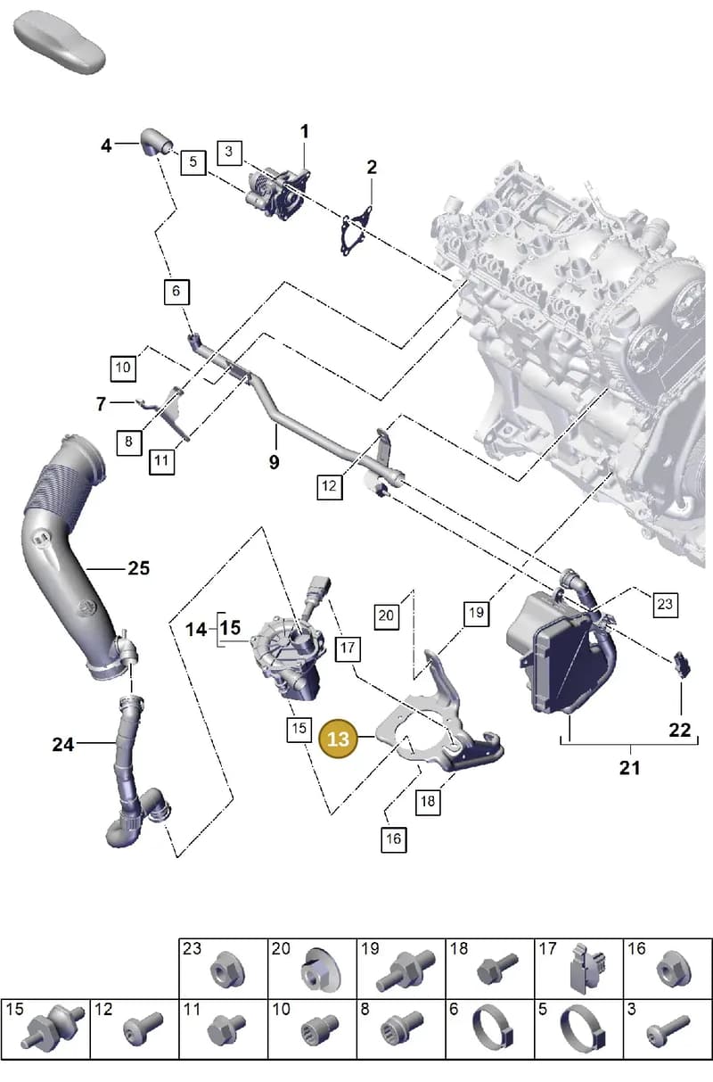 PAC131337 — Porsche Cayenne Coupe (2023-2023) diagram p60108000, position 13