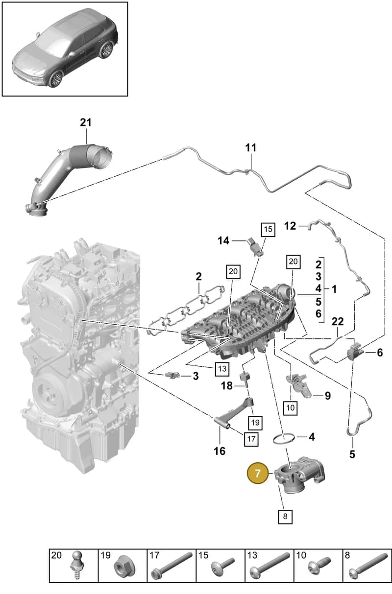 PAC133062 — Porsche Cayenne (2017-2023) diagram p51107050, position 7