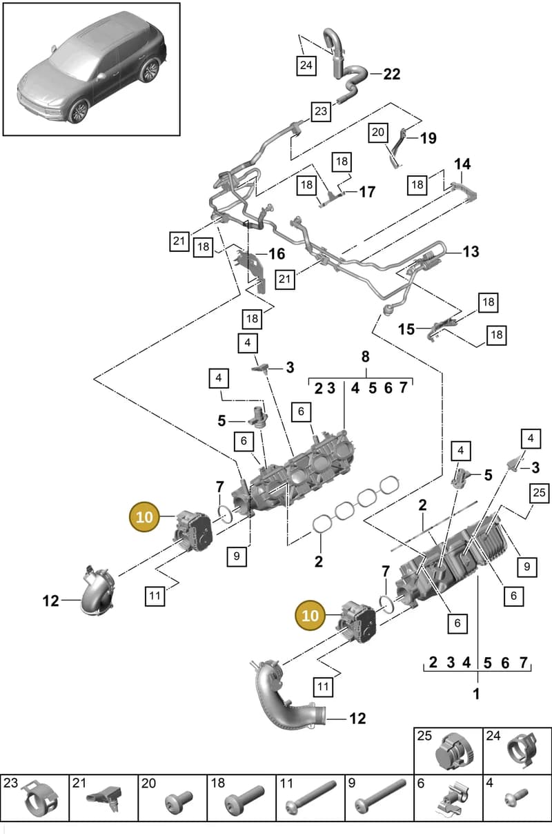 PAC133240D — Porsche Cayenne (2017-2023) diagram p51107030, position 10