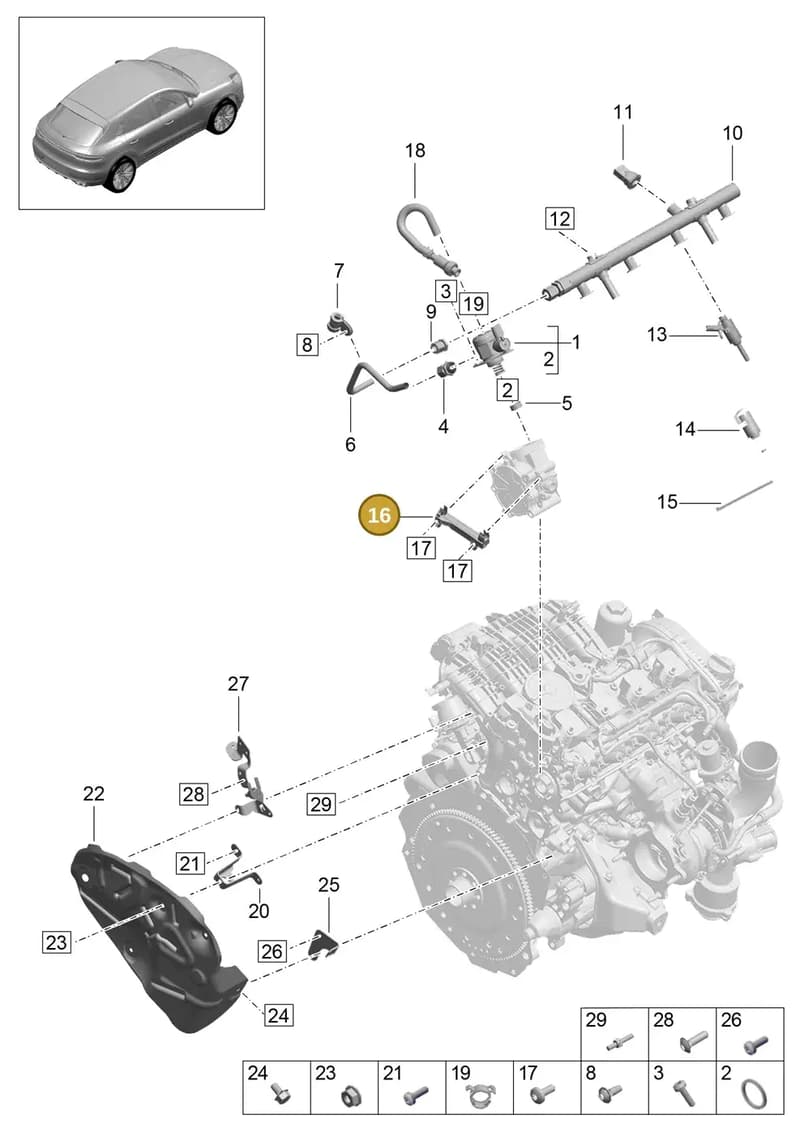 PAC133689 — Porsche Macan (2018-2022) diagram p52000123, position 16