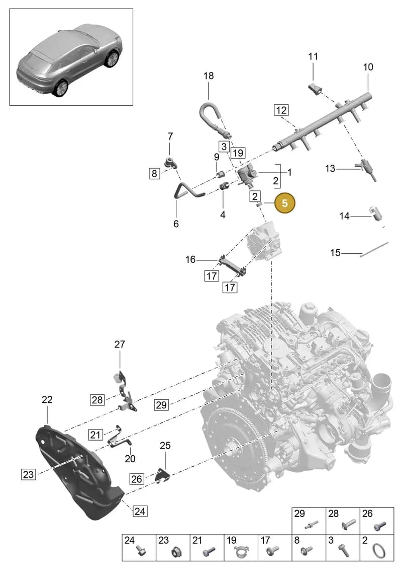 PAC145614 — Porsche Macan (2018-2022) diagram p52000123, position 5