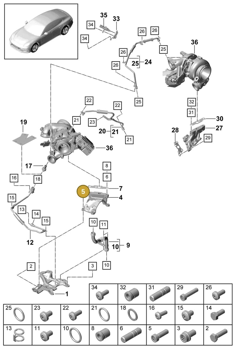 PAC145963 — Porsche Panamera (2016-2020) diagram p49202040, position 5