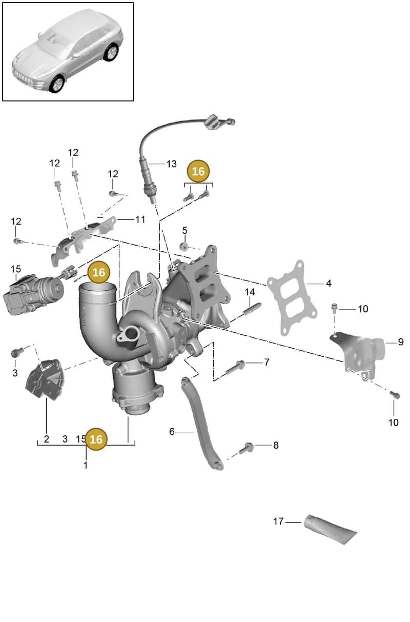 PAC198129 — Porsche Macan (2013-2018) diagram p44202030, position 16
