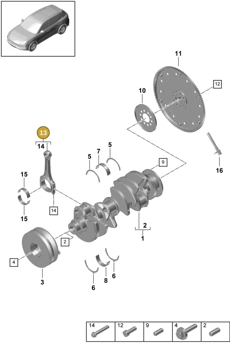PAC198401 — Porsche Cayenne (2017-2023) diagram p51102000, position 13