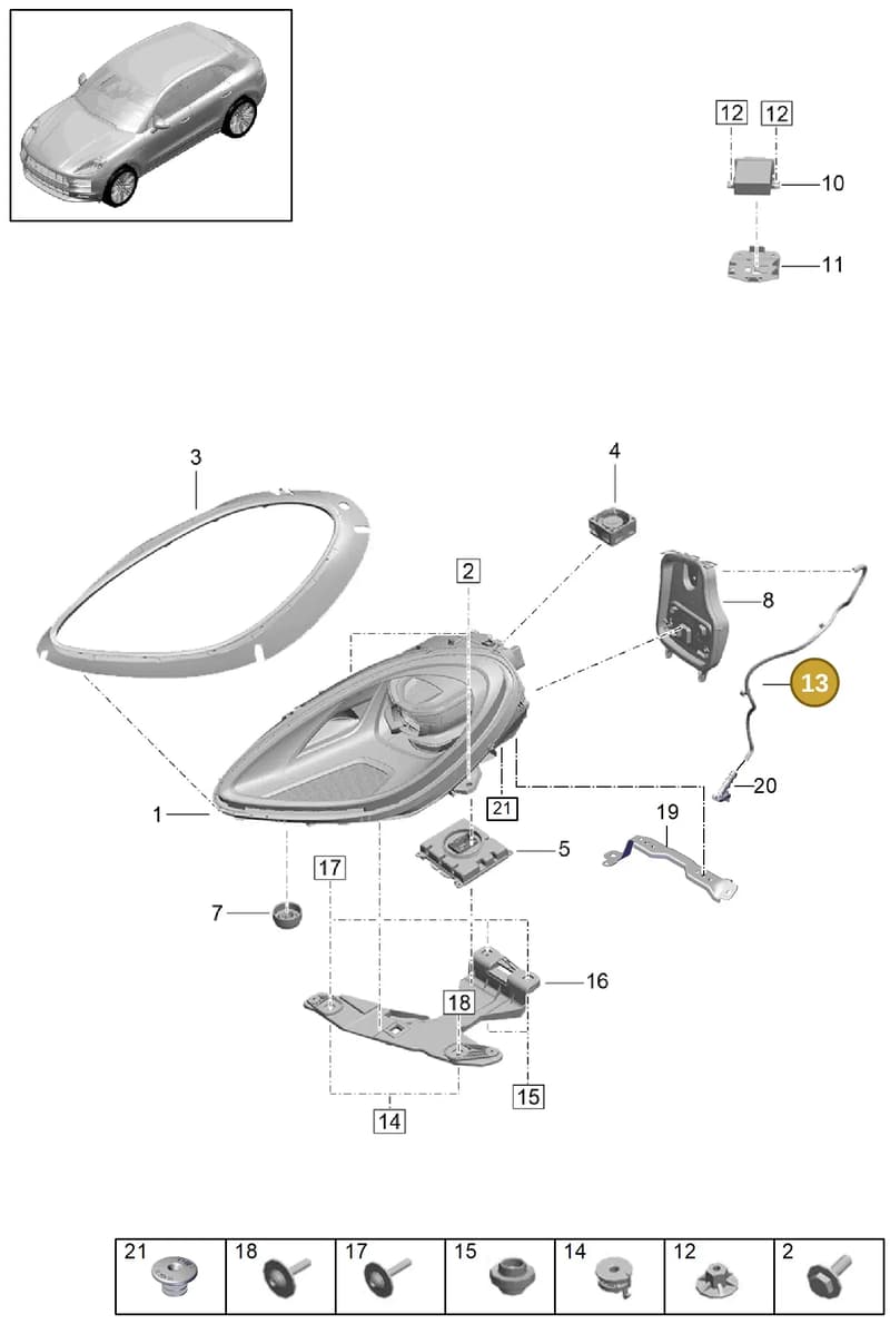 PAC198401 — Porsche Macan (2018-2022) diagram p52000001, position 13