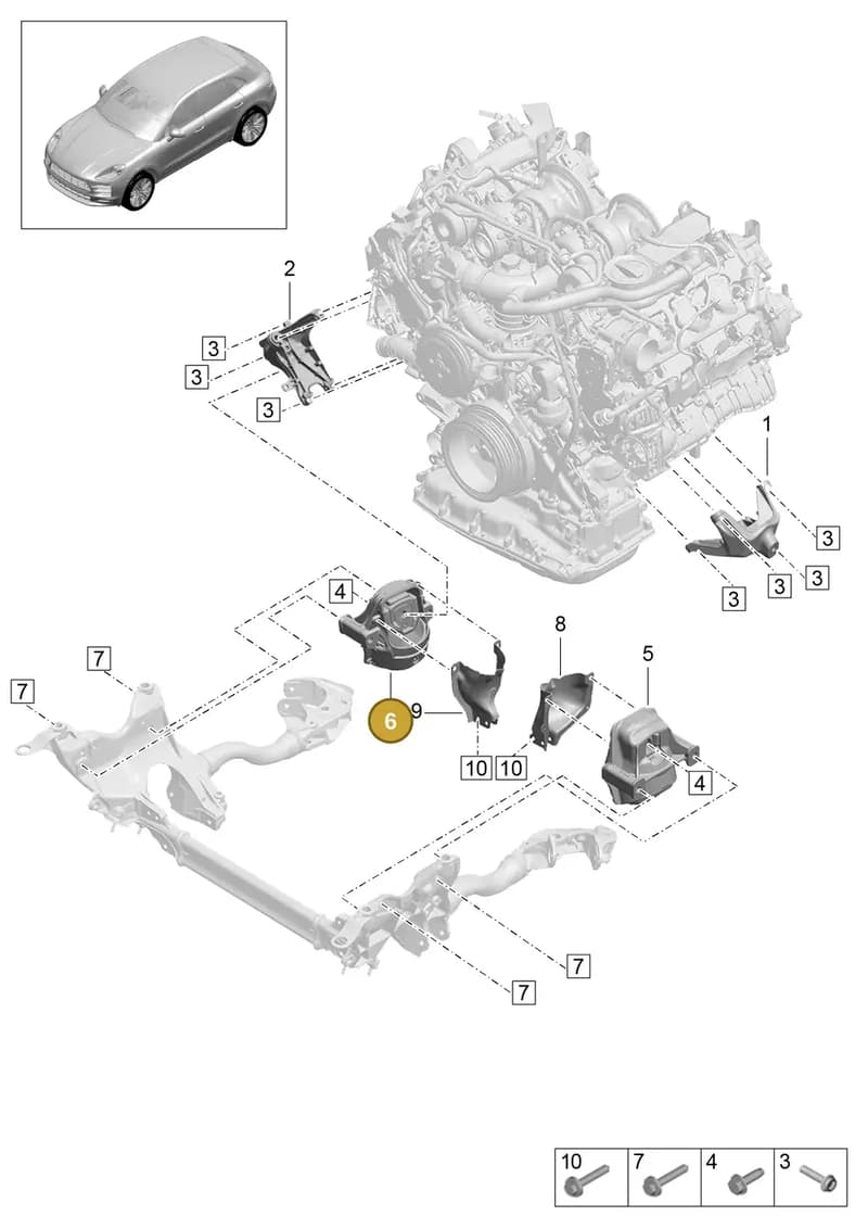 PAC199381A — Porsche Macan (2018-2022) diagram p52109010, position 6