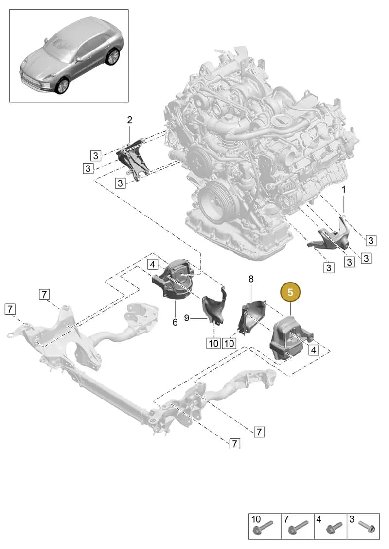 PAC199381 — Porsche Macan (2018-2022) diagram p52109010, position 5