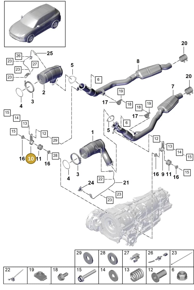 PAC253295 — Porsche Cayenne (2017-2023) diagram p51202070, position 10