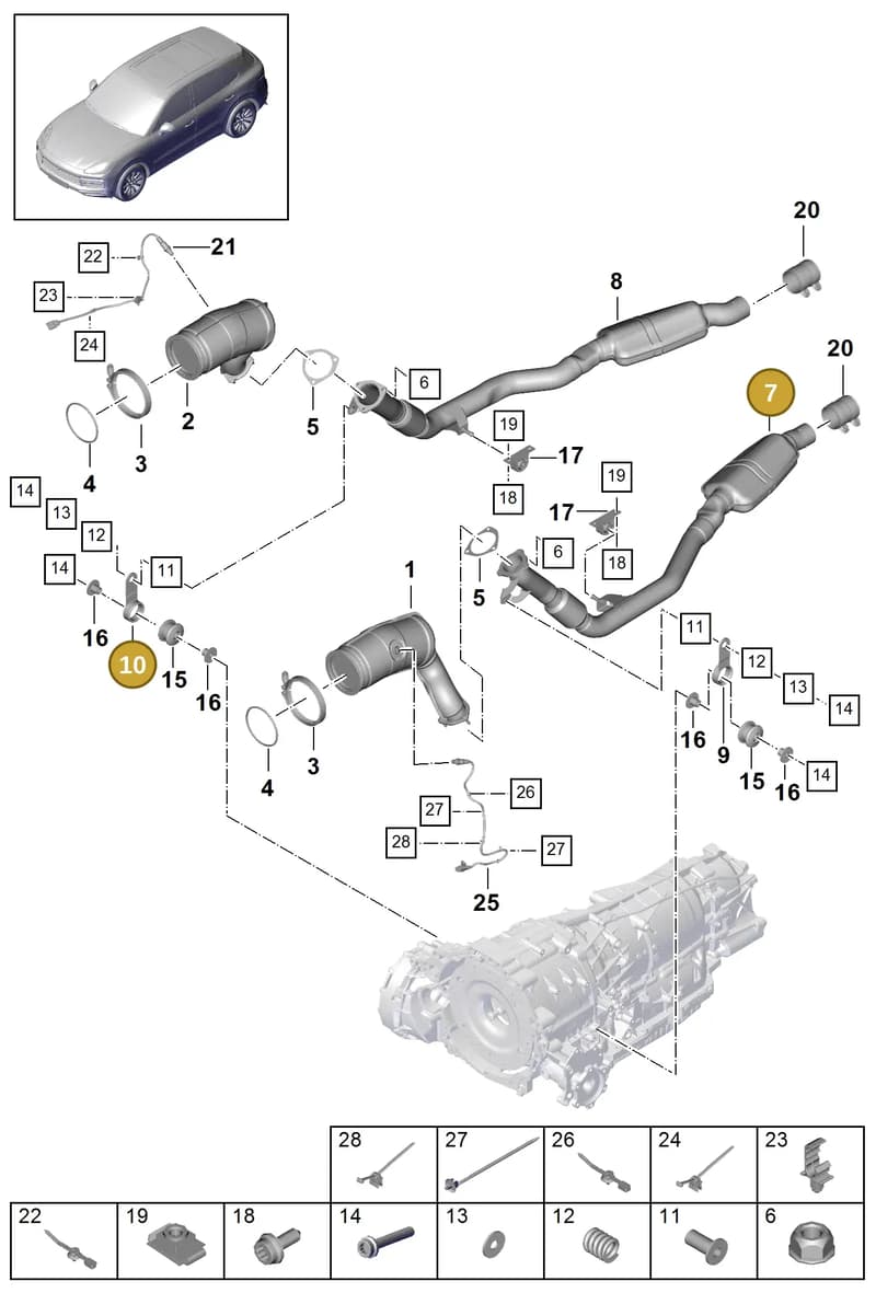 PAC253295 — Porsche Cayenne (2017-2023) diagram p51202080, position 7+10