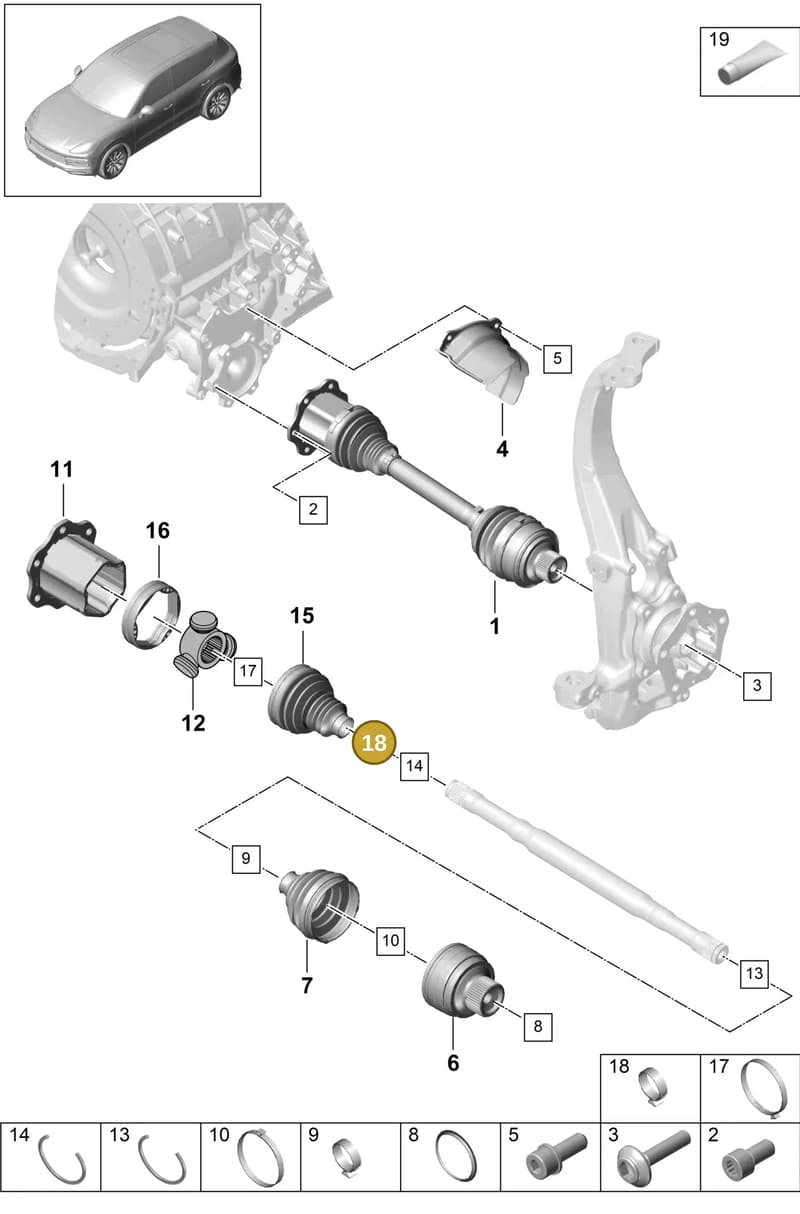 PAC407293A — Porsche Cayenne (2017-2023) diagram p51401030, position 18