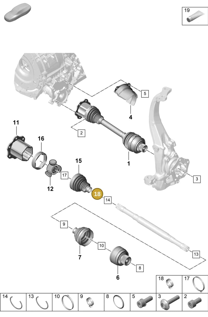 PAC407293A — Porsche Cayenne Coupe (2023-2023) diagram p60401100, position 18