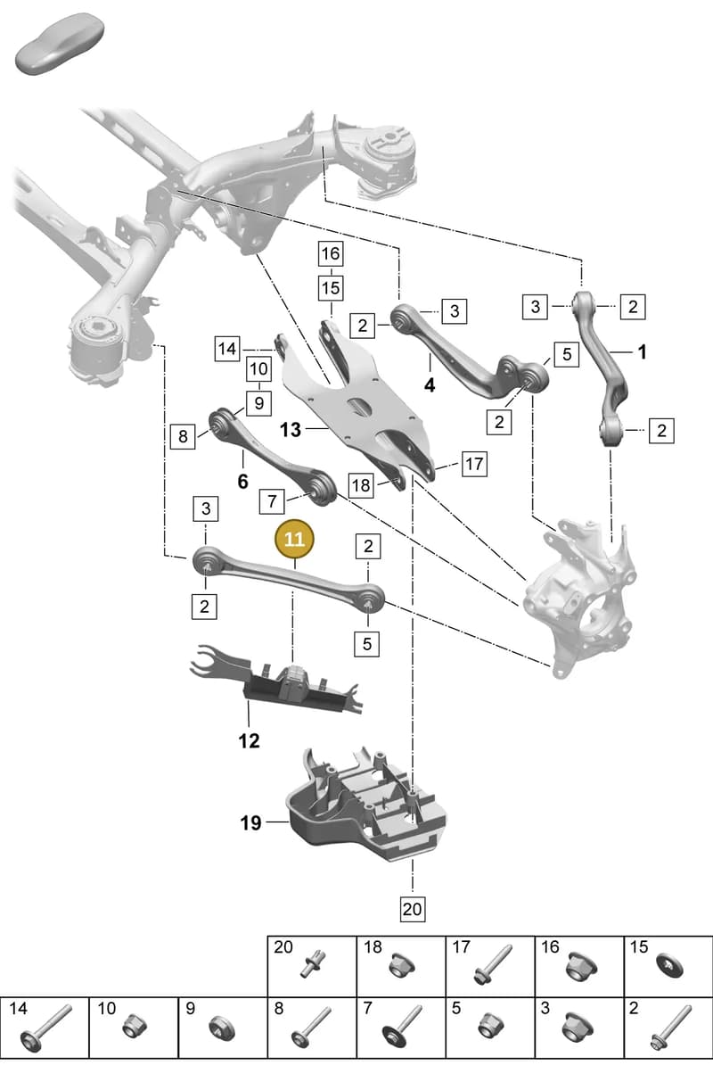 PAC505173 — Porsche Macan (2024-2024) diagram p61501050, position 11