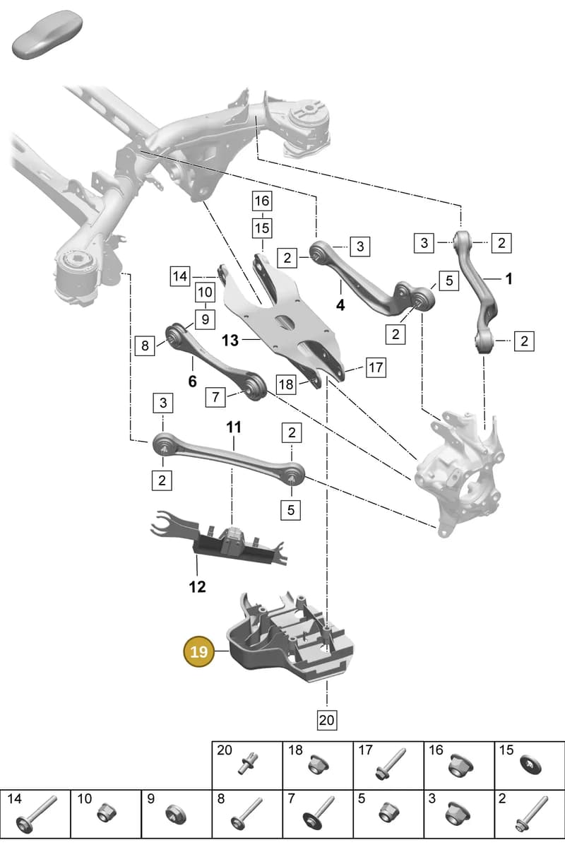 PAC505334A — Porsche Macan (2024-2024) diagram p61501050, position 19