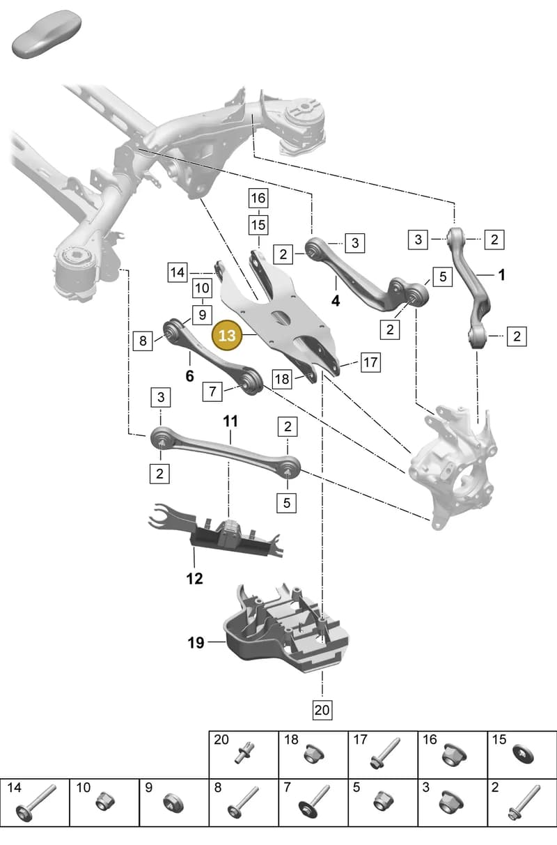 PAC505371A — Porsche Macan (2024-2024) diagram p61501050, position 13