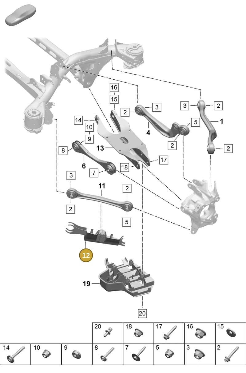 PAC505561A — Porsche Macan (2024-2024) diagram p61501050, position 12