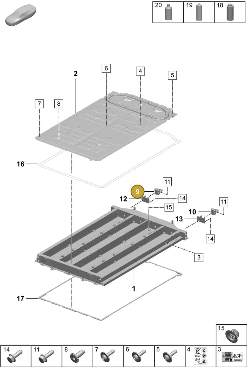 PAC801111 — Porsche Macan (2024-2024) diagram p61251010, position 9