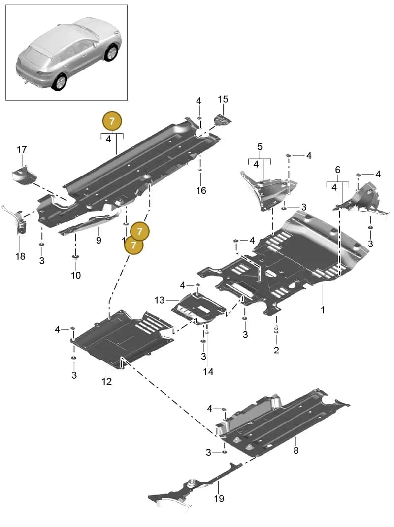 PAC80416000 — Porsche Macan (2013-2018) diagram p44801070, position 7