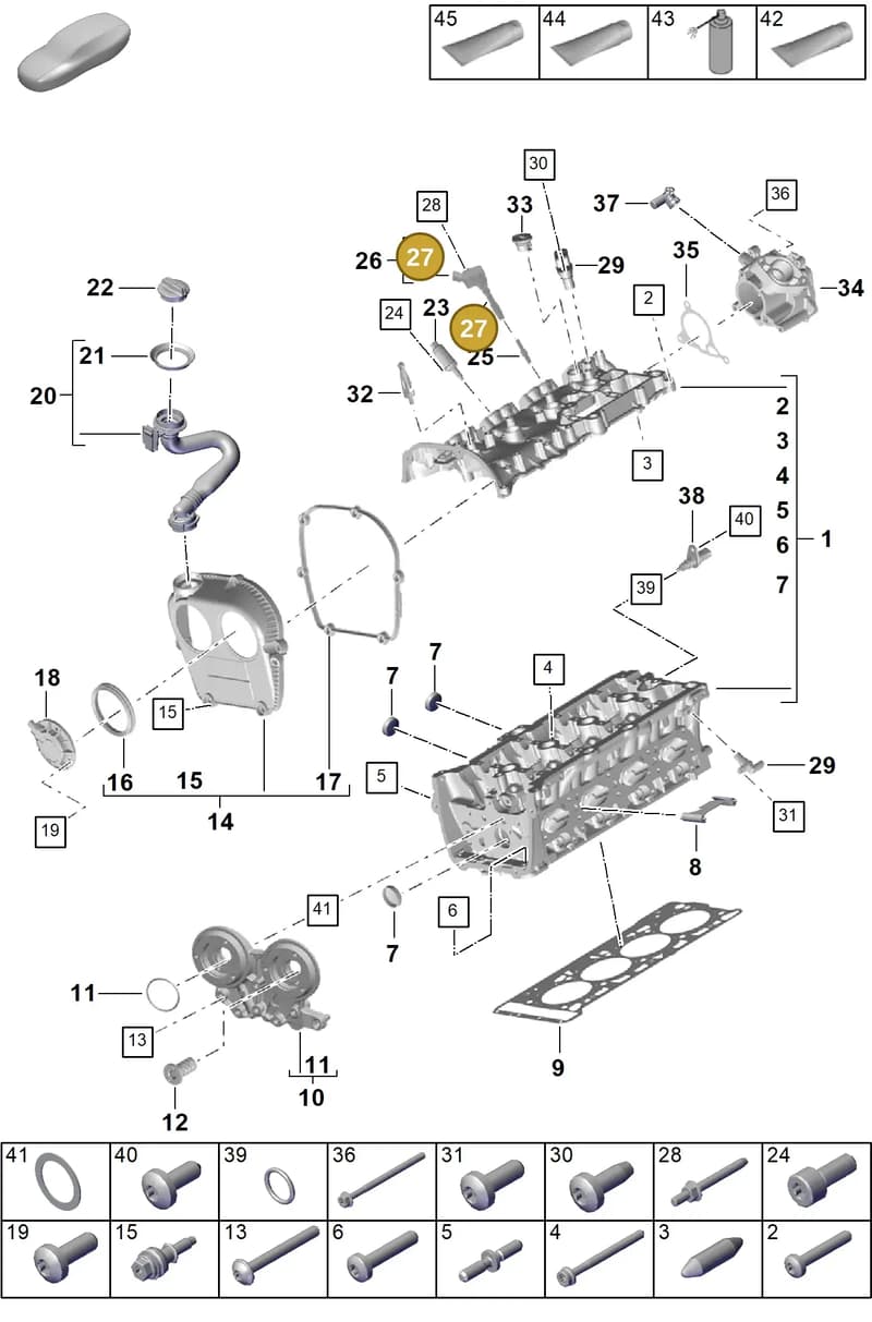 PAC905199 — Porsche Cayenne Coupe (2023-2023) diagram p60103000, position 27