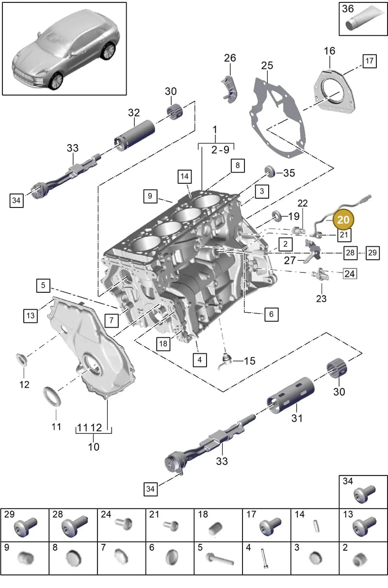 PAC905377 — Porsche Macan (2018-2022) diagram p52101111, position 20