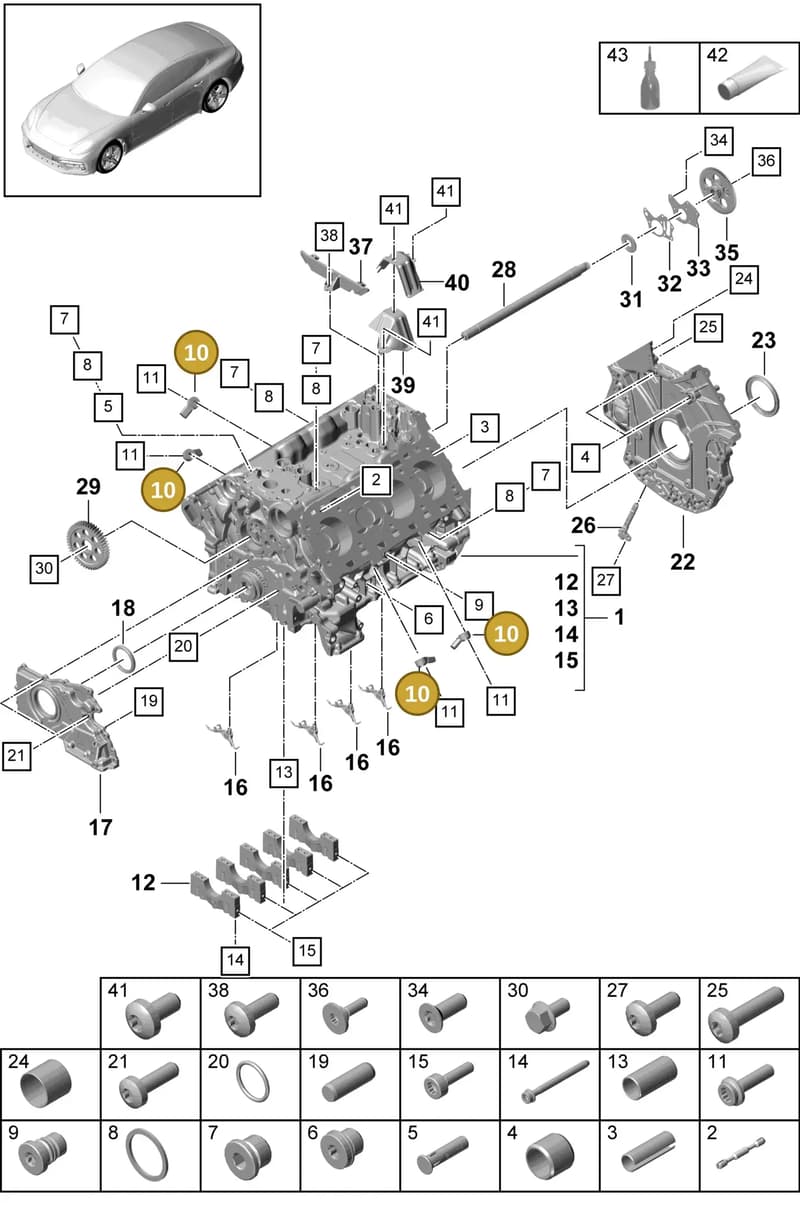 PAC905377A — Porsche Panamera (2016-2020) diagram p49101040, position 10