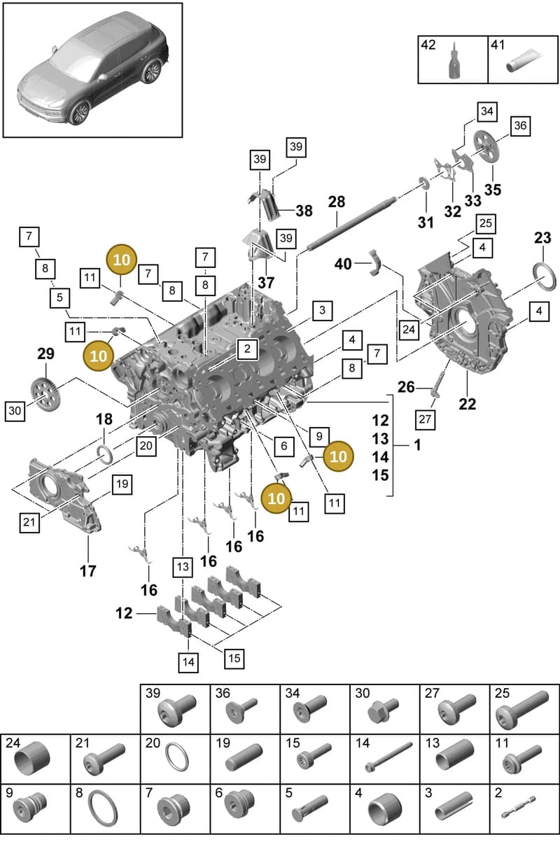 PAC905377A — Porsche Cayenne (2017-2023) diagram p51101050, position 10