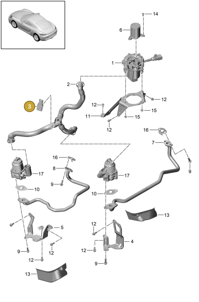 PAC906052 — Porsche Cayman (2016-2019) diagram p50108000, position 3