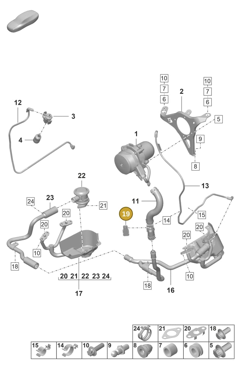 PAC906052 — Porsche 911 (2021-2022) diagram p59108000, position 19