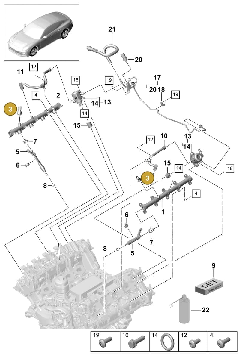 PAC906054E — Porsche Panamera (2016-2020) diagram p49107000, position 3