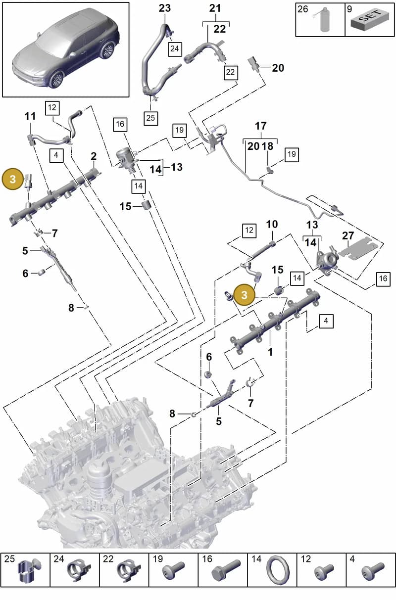 PAC906054E — Porsche Cayenne (2017-2023) diagram p51107000, position 3