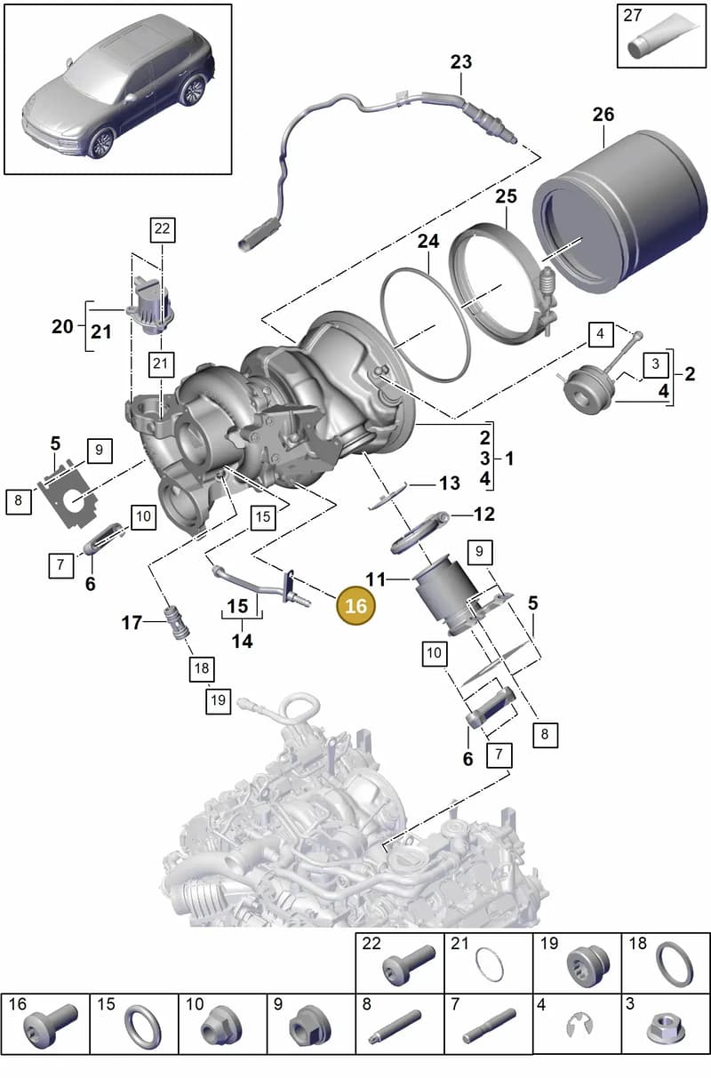 PAC906265 — Porsche Cayenne (2017-2023) diagram p51202010, position 16