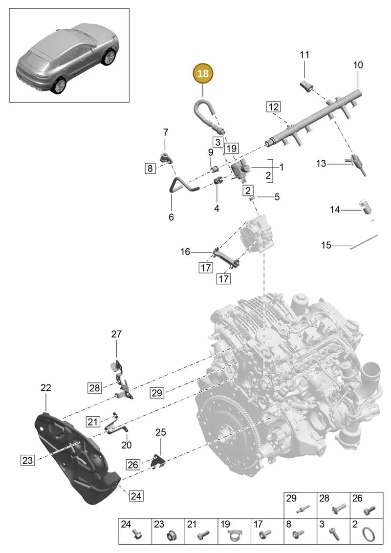 PAC906265 — Porsche Macan (2018-2022) diagram p52000123, position 18