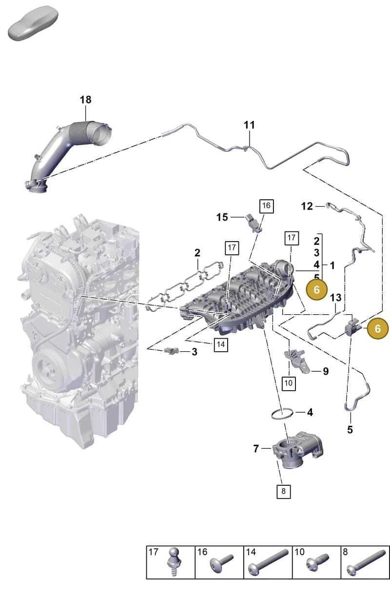 PAC906283 — Porsche Cayenne Coupe (2023-2023) diagram p60107100, position 6