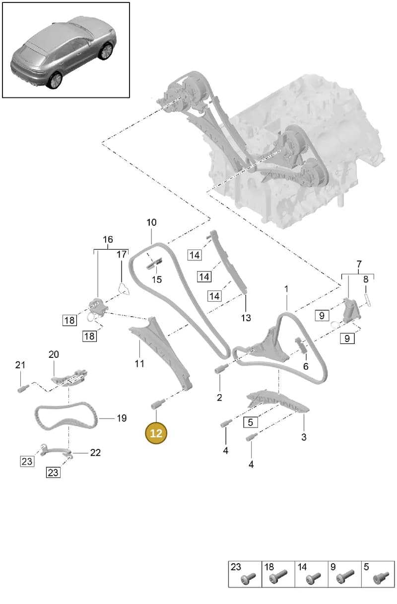 PAC906907A — Porsche Macan (2018-2022) diagram p52000010, position 12