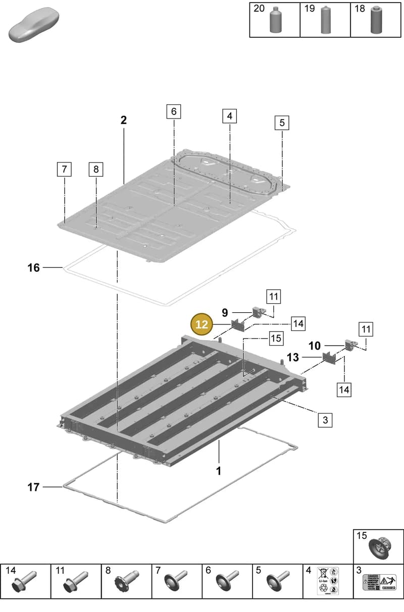 PAC915500 — Porsche Macan (2024-2024) diagram p61251010, position 12