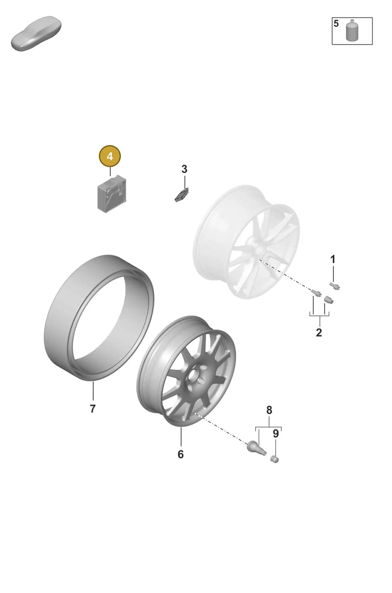 PAD012615B — Porsche Taycan Sport Turismo (2023-2025) diagram p56601030, position 4