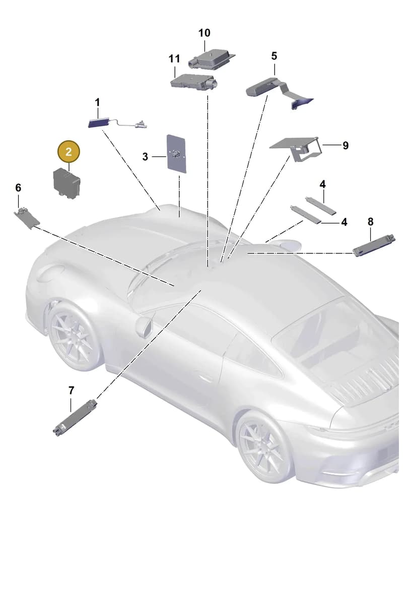 PAD035510 — Porsche 911 (2024-2025) diagram p63911200, position 2