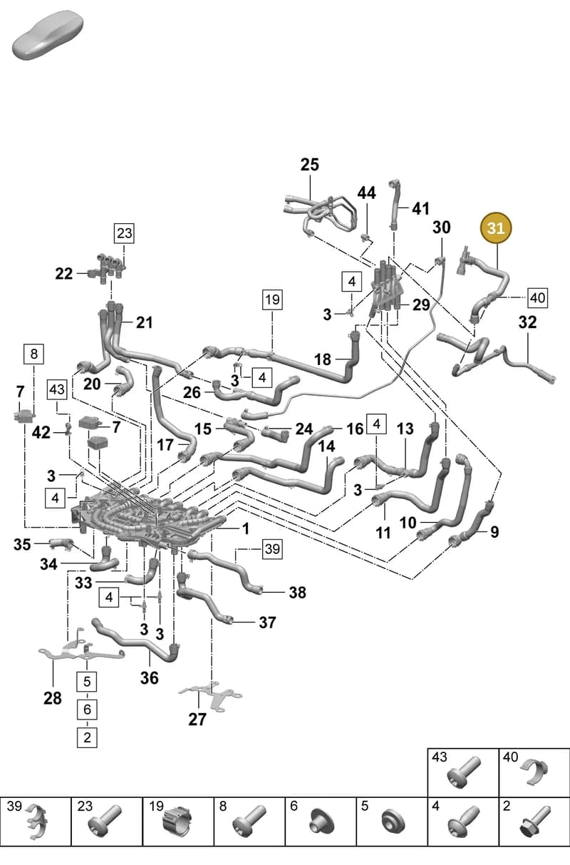 PAD121070 — Porsche Taycan Sport Turismo (2023-2025) diagram p64155050, position 31