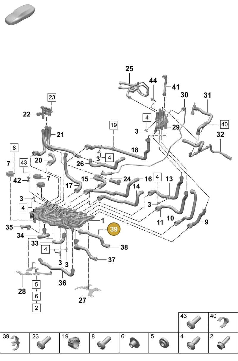 PAD121079 — Porsche Taycan Sport Turismo (2023-2025) diagram p64155050, position 39